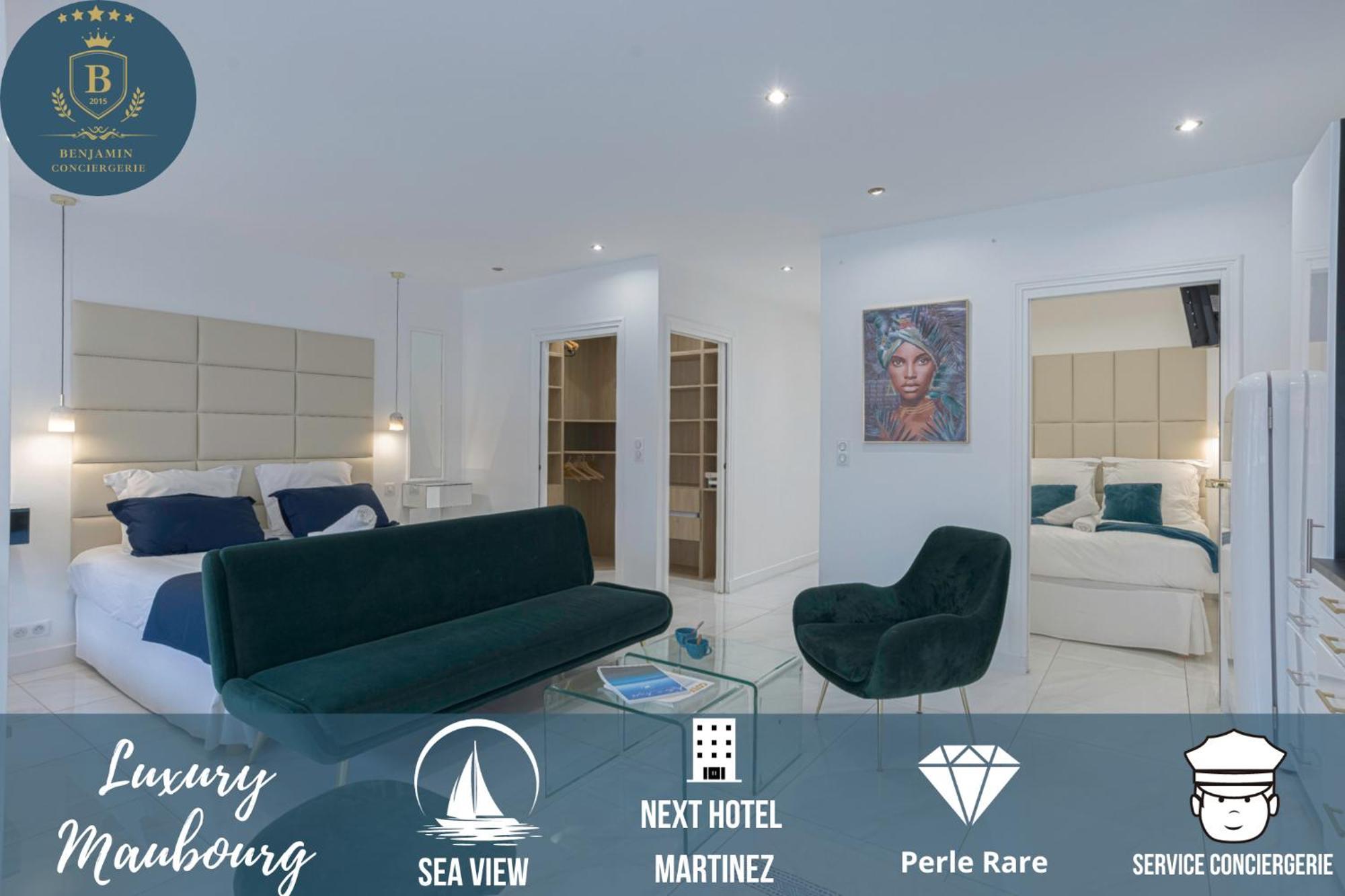 Luxury Maubourg - Vue Mer - Croisette 50M Plage - Clim - Terrasse Канны Экстерьер фото